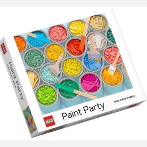 LEGO Paint Party 1000 Piece Jigsaw Puzzle Rainbow Bricks 9781452179704 NEW